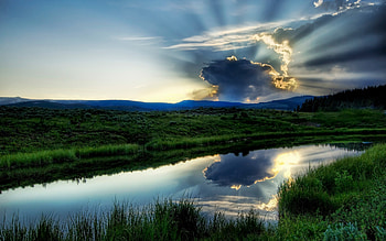 Landscape, Rivers, Clouds HD wallpaper