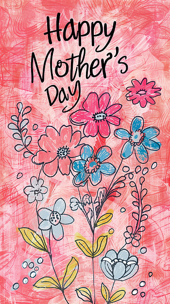 Floral Mother's Day Greeting, drawing HD phone wallpaper