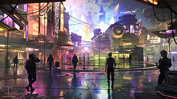 Frostburn Town Square and Skate Park, Sci Fi, people HD wallpaper