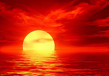 Red Sky, sky, sun, sunset, red HD wallpaper