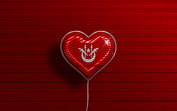 I Love Kelantan, , realistic balloons, red wooden background, Day of Kelantan, malaysian states, flag of Kelantan, Malaysia, balloon with flag, States of Malaysia, Kelantan flag, Kelantan HD wallpaper