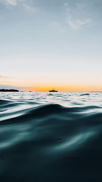 Nature, Water, Waves, Horizon, Ship HD phone wallpaper