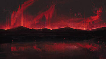 Art, Mountains, Dark, Stains, Spots HD wallpaper