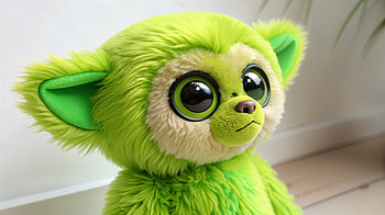 Vibrant Green Stuffed Animal - Ultra, stuffed animal, cute character HD wallpaper