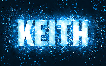 Happy Birtay Keith, , blue neon lights, Keith name, creative, Keith Happy Birtay, Keith Birtay, popular american male names, with Keith name, Keith HD wallpaper
