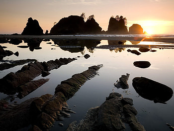 Nature, Water, Stones, Sky, Sun, Clouds, Horizon HD wallpaper