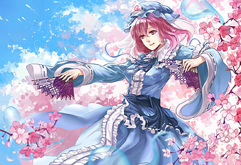 Saigyouji Yuyuko, Girl, Beauty, Novel, Touhou, Saigyouji-Yuyuko, Anime, Game HD wallpaper