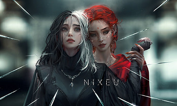 Whisper, estella, fantasy, art, cruella, nixeu, couple, redhead, girl HD wallpaper