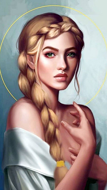 blonde, braid, fantasy, woman HD phone wallpaper