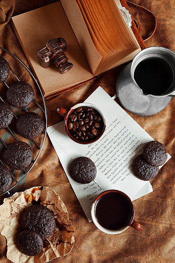 Food, Cookies, Coffee, Cup, Book HD phone wallpaper