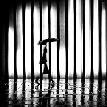 Rain, Silhouette, Miscellanea, Miscellaneous, Movement, Traffic, Bw, Chb, Human, Person, Lattice, Trellis HD phone wallpaper