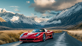Ferrari F50: Stunning of the Legendary Red Supercar in Nature's Majesty, Ferrari F50 HD wallpaper