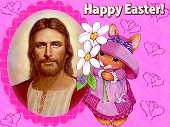 Happy easter, god, bunny, chrrist, flower, jesus, easter, religion, christianity HD wallpaper