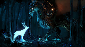 Deer The Forest Council, deer, artist, artwork, digital-art, deviantart HD wallpaper