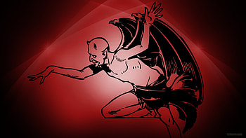 Dark red with the devil HD wallpaper