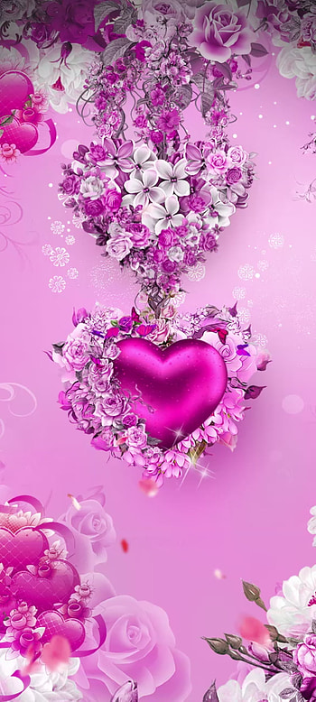 Love Flower and Heart, beautiful, lei, Pink, valentine HD phone wallpaper