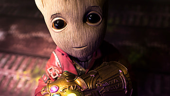 Baby Groot Found The Gauntlet, baby-groot, superheroes, artist, artwork, digital-art HD wallpaper