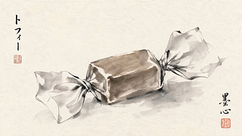 Silk-Wrapped Toffee — Ink-Wash HD wallpaper