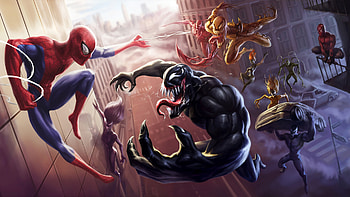 Spider Man Unlimited Venom Carnage , spiderman, venom, superheroes, carnage, artist, artwork, digital-art HD wallpaper