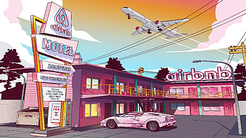 Lambo Retro Motel , retro, artist, artwork, digital-art HD wallpaper