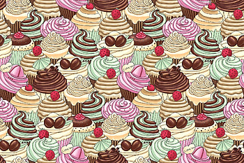Background, Art, Texture, Textures, Cupcakes HD wallpaper