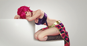 Pink Hair Girl Down, artist, artwork, artstation HD wallpaper