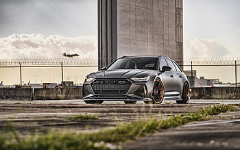 Audi RS6 Avant, 2021, front view, exterior, matte gray RS6 Avant, tuning RS6 Avant, sports wagon, German cars, Audi HD wallpaper