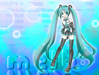 Hatsune Miku, awesome, uniform, nice, hatsune, aqua eyes, sexy, twintail, hot, girl, singer, aqua, anime, pretty, virtual, blue, song, cute, vocaloid, beauty, miku, music, vocaloids, thighhighs, water, program, skirt, beautiful, diva, tie, aqua hair, cool, idol, bubbles HD wallpaper