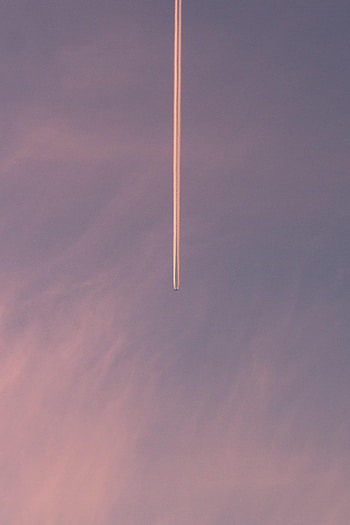 Sky, Minimalism, Plane, Airplane, Track, Trace HD phone wallpaper