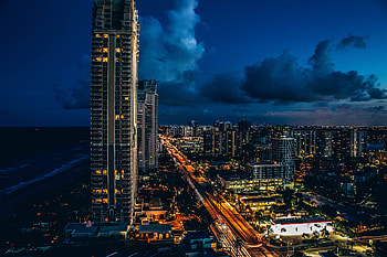 Cities, Night, Usa, Skyscrapers, United States, Sunny Isles Beach, Sunny Ailes Beach HD wallpaper