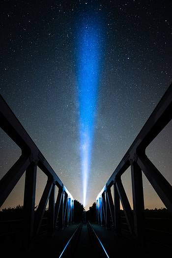 Night, Dark, Shine, Light, Bridge, Ray, Flashlight HD phone wallpaper