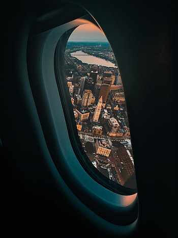 City, Miscellanea, Miscellaneous, Window, Porthole, Plane, Airplane HD phone wallpaper