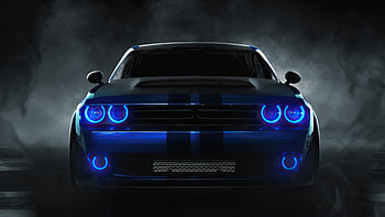 Dodge Challenger Angel Blue Lights , dodge-challenger, dodge, cars, 2021-cars HD wallpaper