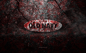 Old Navy logo, grunge art, Old Navy stone logo, red stone texture, Old Navy, grunge stone texture, Old Navy emblem, Old Navy 3d logo HD wallpaper