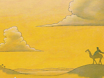 Desert Rider, clouds, desert, camel, rider HD wallpaper