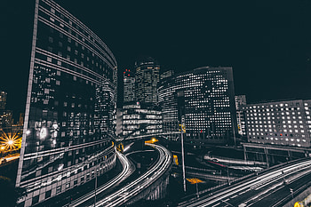 City, dark, buildings, night HD wallpaper
