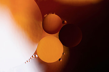Three bubbles, orange-black, close up HD wallpaper