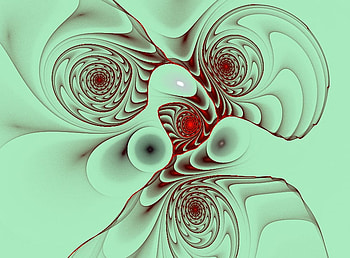 red and green, other, galaxies, abstract, fraktales HD wallpaper
