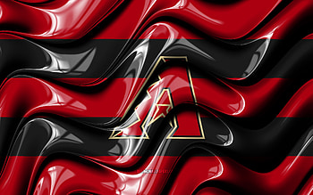 Arizona Diamondbacks flag, , red and black 3D waves, MLB, american baseball team, Arizona Diamondbacks logo, baseball, Arizona Diamondbacks HD wallpaper