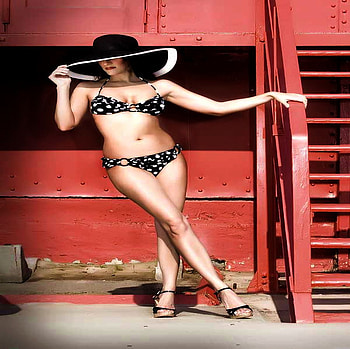 HAT AND BIKINI, sexy, background, pink, pretty, bikini, hat, woman HD wallpaper