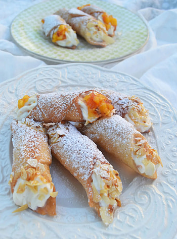 Peach ricotta filling, Love at first bite, Cannoli perfection, Scrumptious treat HD phone wallpaper