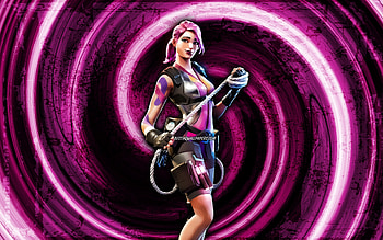 Journey, purple grunge background, Fortnite, vortex, Fortnite characters, Journey Skin, Fortnite Battle Royale, Journey Fortnite HD wallpaper