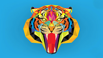 Polygon Tiger Computer HD wallpaper