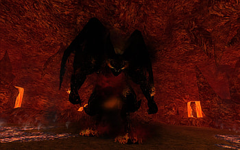Balrog, shadow, lord of the rings online, flame, mines of moria HD wallpaper
