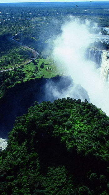Zimbabwe waterfalls, Captivating backgrounds, Stunning visuals, Natural wonder HD phone wallpaper