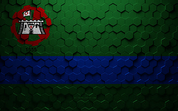Flag of Jundiai, honeycomb art, Jundiai hexagons flag, Jundiai 3d hexagons art, Jundiai flag HD wallpaper