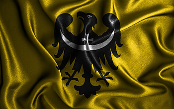 Lower Silesian flag, , silk wavy flags, polish voivodeships, Day of Lower Silesian, fabric flags, Flag of Lower Silesian, 3D art, Lower Silesian, Europe, Voivodeships of Poland, Lower Silesian 3D flag, Poland HD wallpaper