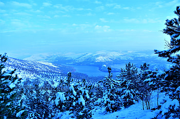 Winter, Nature, Trees, Mountains, Snow, View From Above HD wallpaper