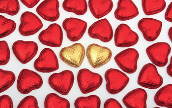 Heart Chocolate, graphy, gold, red HD wallpaper