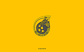 Fortuna Sittard, yellow background, Dutch football team, Fortuna Sittard emblem, Eredivisie, Sittard, Netherlands, football, Fortuna Sittard logo HD wallpaper
